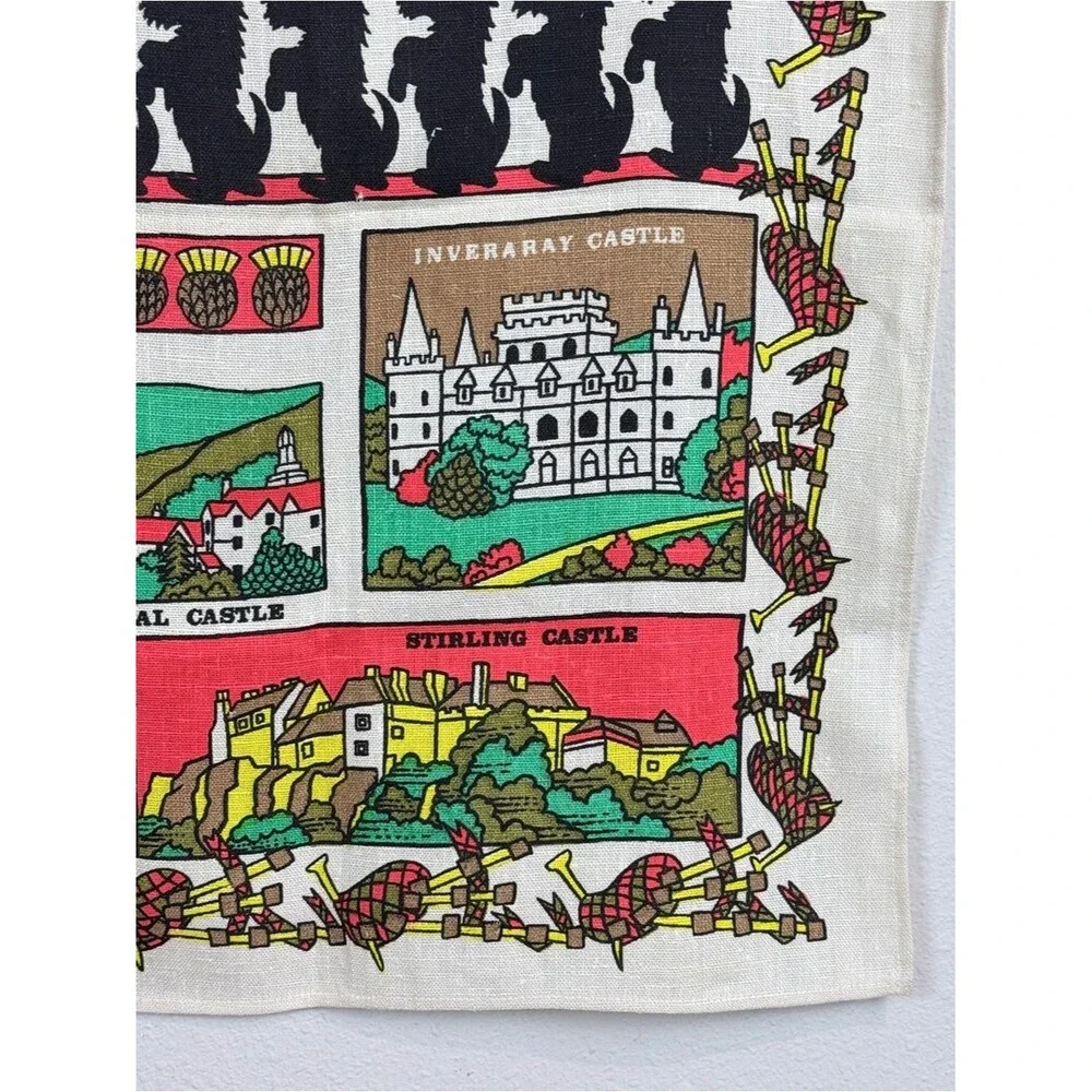 Vintage Linen Scotland Tea Towel Souvenir